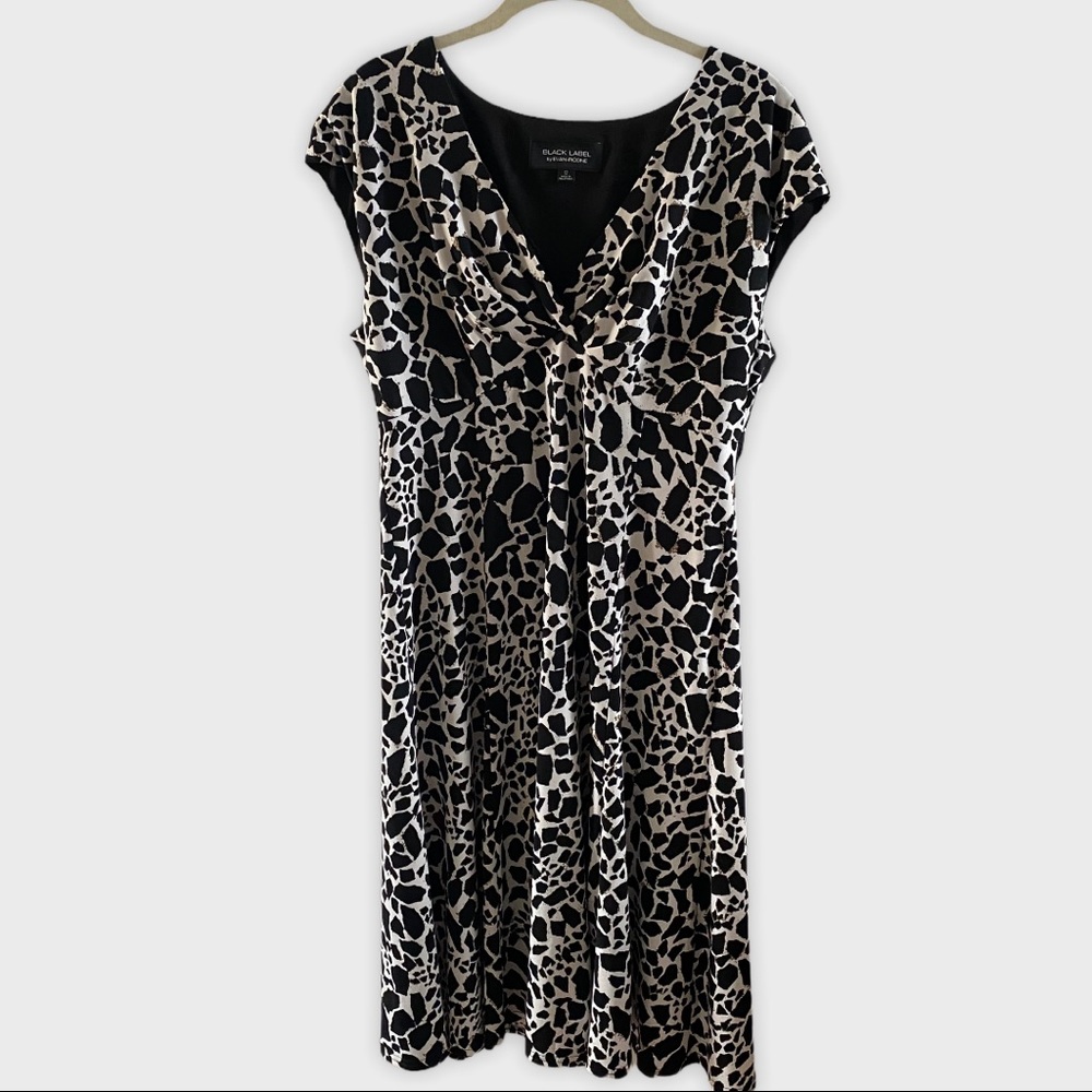 Black Label Black and White Animal Print Dress